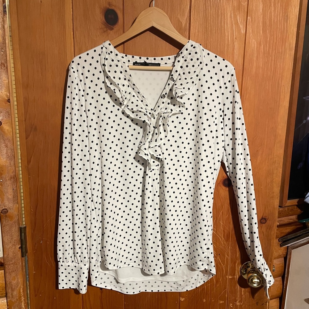 WHBM LS Polka dot shirt